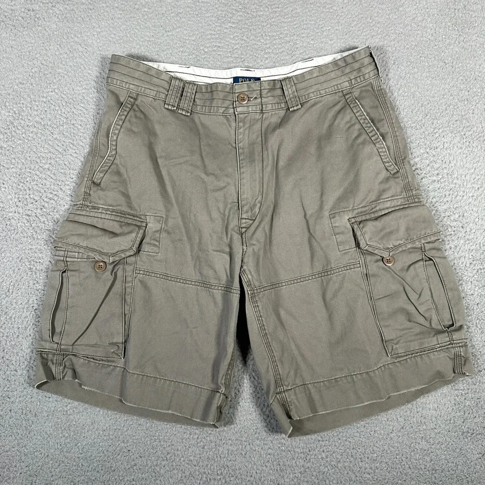 Polo Ralph Lauren Cargo Shorts Mens 36 (Fits 35) Green Gray 10